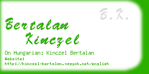 bertalan kinczel business card